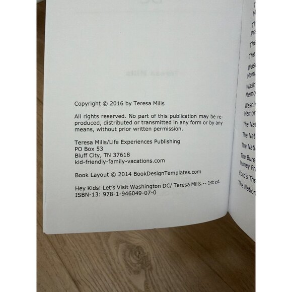 Hey Kids! LetS Visit Washington DC By Teresa Mills  Fun Facts & Discoveries  Chi - Picture 3 of 3